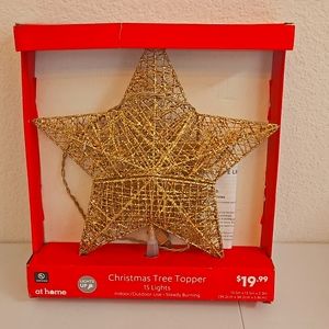 Gold Star Christmas Tree Topper (lighted)